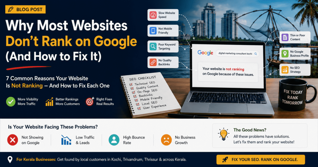Why website not ranking on Google — 7 fixes for Kerala businesses